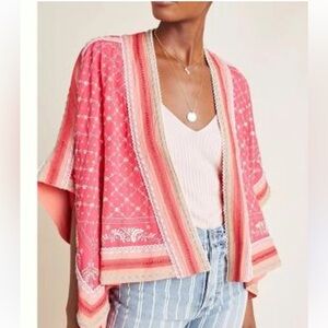 BlAnk London Anthropologie Ornezia Mixed Textile Shrug kimono, one size